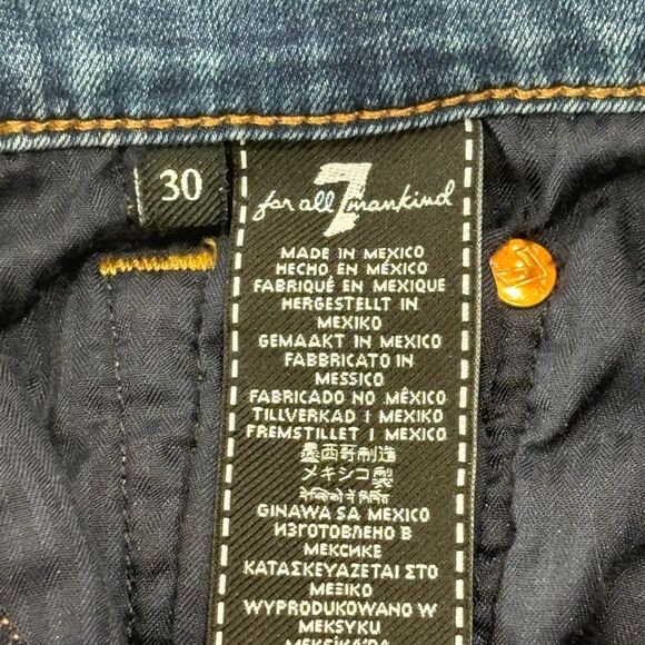 7 For All Mankind | Women’s The High Rise Ankle Skinny Denim Blue Jeans - Picture 9 of 16